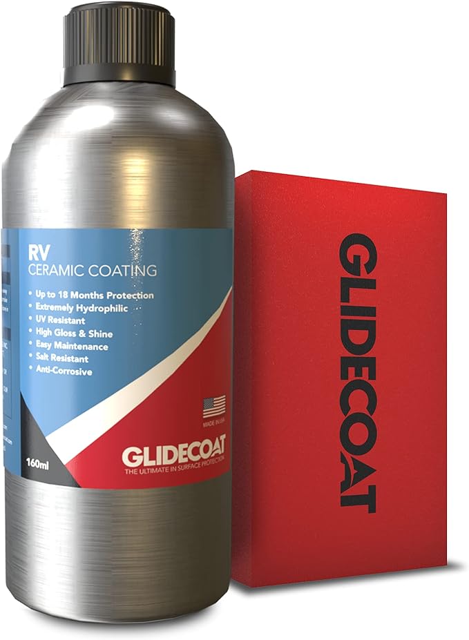 Glidecoat RV Ceramic Coating - 160ml - Wax Alternative for Campers, Travel Trailers & 5th Wheels - Up to 2 Years UV Protection, Super Hydrophobic Surface Repels Contaminants, Better-than-new Shine