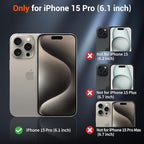 SUPFINE Magnetic for iPhone 15 Pro Case (Compatible with MagSafe) (Military Grade Drop Protection) Translucent Matte Shockproof Phone Cover, Black