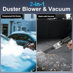 Electric Air Duster 150000RPM Super Power Handheld Cordless Mini Blower Vacuums Rechargeable Brushless Motor 10Gear Adjustable Portable Dust Blower for Pc Computer Keyboard Outdoor House Car Cleaning