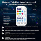 AZIMOM 4Colors 2 in 1 Meteor Twinkle Fiber Optic Starlight Headliner Kits 1200pcs 0.03in 9.8ft Fiber Strands,RGB Meteor Shooting Star 240pcs, Sound Remote APP Control Home Ceiling Car Headliner Decor