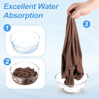 HARFINGTON 6 Pack Microfiber Cleaning Cloth, 8" x 8" Multi-Functional Cleaning Towels Reusable Absorbent Rags with Hook for Car Wash Kitchen Household Window Clean, Brown