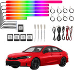 Acrylic LED Lights Interior, 18 in One LED Ambient Lighting Car Kit for Honda Civic 2025,2026, with Wireless APP Control and Synchronized Music
