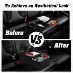Upgraded Bench Seat Center Console with Extra Large Cup Holder & Phone Holder, Universal Car Armrest Storage Box Organizer for Truck & SUV & Van Automotive Central Console for Back Bench Seat