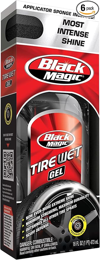 Black Magic (5072647-6PK) Tire Wet Gel - 16 oz., (Pack of 6)