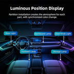 Wireless APP Control Car-Ambient-Lighting-Kit,256 RGB Colors DIY Modes Acrylic Interior Car LED Strip Light