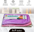 EcoSol Designs - Microfiber Mittens, Ultra-Soft Body Exfoliator Lathering and General Cleaning Dusting Must-Have, Thick Exfoliant Glove 2-Pack with Hanging Loops, Pink and Lavender, 6 x 9 inches Each