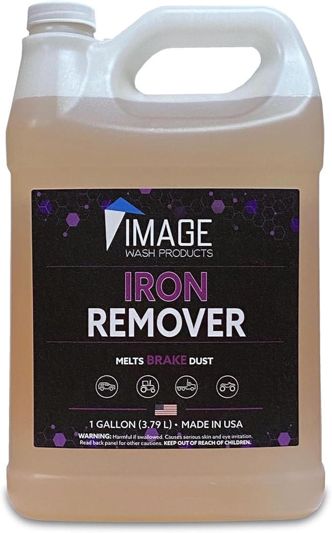 Image Wash Products Iron Remover - 1 Gallon - for Industrial Fallout, Brake Dust, and Iron Stains - Safe for All Surfaces Including Homes and Cars/Trucks - Remove Orange Stains Fast & Easy