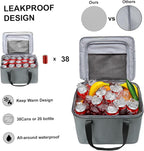 GDNasist Car Trunk Organizer and Storage with Removable Leakproof Cooler Bag, 6 Removable Dividers for Custom Space, Collapsible Trunk Storage with Non Slip Bottom, Foldable Cover for SUV, Jeep, MPVs