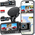 3-Channel Dash Cam 4K for Car: Front, Rear & Inside Dash Camera with 5.8G WiFi & GPS - 24H Parking Mode, 64GB Card for Rideshare Driver