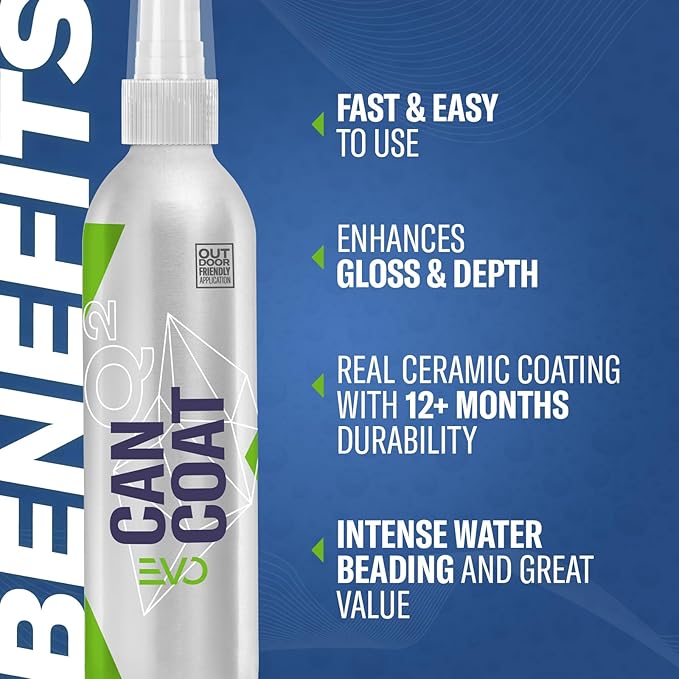 GYEON CanCoat EVO Spray Ceramic Coating DIY grade water beading gloss protection multi-surface auto detail trim wheels glass vinyl safe application easy use interior exterior sealant layer
