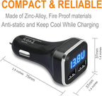 4.8A 24W Dual USB Car Charger Volt Meter Car Battery Monitor with LED Voltage & Amps Display, Cigarette Lighter Adapter, USB Cigarette Lighter Adapter, Compatible for iPhone 15/15 Pro Max