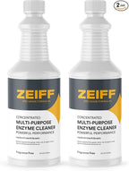 Zeiff Pro-Grade Multi-Purpose Probiotic Enzyme Cleaner - Powerful Cleaning & Odor Eliminating Formula For Professional & Home Surfaces - 32 Ounce - Fragrance Free, 2 Pack