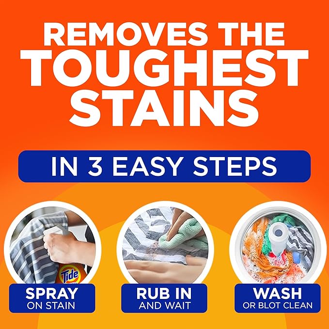 Tide Laundry Stain Remover with Oxi, Rescue Clothes, Upholstery, Carpet and more from Tough Stains, Stain Treater, 22 Fl Oz (Pack of 4)