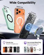 for Magsafe Car Mount Charger, 15W Fast Charging Wireless Car Charger [120LBS Suction &3800gf Magnet] 780° Adjustable, Vacuum Magnetic Phone Holder for Your Car for iPhone & Android, Metal Stand Rotor
