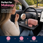 Car Seat Gap Organizer with Steering Wheel Tray, 2-in-1 Anti-Drop Storage Filler for Sedans, Compact Car Tray for Food, Laptop, Coffee and Daily Essentials