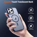 SUPFINE Magnetic for iPhone 15 Pro Case (Compatible with MagSafe) (Military Grade Drop Protection) Slim Translucent Matte Shockproof with Anti-Fingerprint Phone Case,Navy Blue