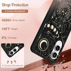 for Samsung Galaxy S25 Edge Case - Compatible with MagSafe Women Girls Cute Magnetic Protective Phone Cover Girly Aesthetic Sun Moon Heavy Duty Shockproof Design for Samsung S25 Edge Case