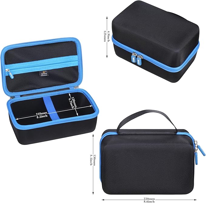 Aproca Case Compatible with EYYA Handheld Cordless Car Vacuum Cleaner, Portable Storage Hard Bag for Accessories - Black with Blue Zipper (Case Only)