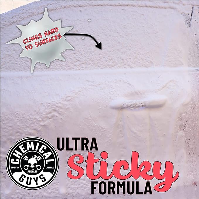 Chemical Guys CWS215M Car Wash Starter Bundle - Sticky Snowball Ultra Snow Foam Car Wash Soap, 128 oz (1 Gallon) Cherry Scent + Chenille Wash Mitt (2 Items) Works on Cars, Trucks, SUVs, RVs & More