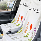 Hahafelt 2 Pack Car Seat Towel Covers with Storage Bag, 63 x 32 Inch Universal Non Slip Waterproof Sweat Protector for Car Truck, Gym Swimming Running, Machine Washable (Christian Floral)