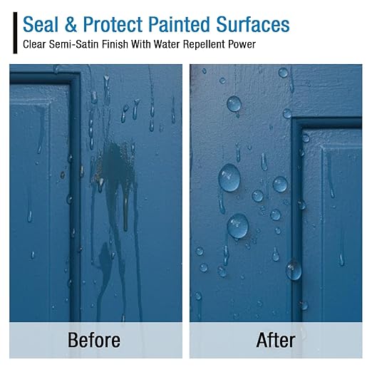 Rain Guard Paint Sealer 1 Gallon | Ready to Use | Protects Painted Concrete, Wood, Stone | Silane/Siloxane Acrylic Waterproofer | UV Resistant | Fast Drying | Semi-Satin Finish