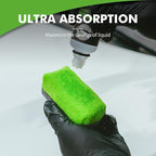 Premium Microfiber Applicator Pads (3 Pack), Ultra-Soft Ceramic Applicator Pads, Scratch-Free Car Wash Sponge, Perfect for Wax, Sealant, and Conditioner Application, Green/Gray