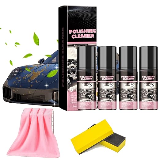 Car Interior Protectant Spray, 2026 New Pro Polishing Cleaner, Car Interior Shine Interior All Purpose Cars Cleaner for Rubber, Leather (4PCS)