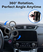 Car Phone Holder for 2017-2022 Honda CR-V Accessories Apply to 5/7 Inch Touch Screen Fixed Clip Magnetic Cell Phone Mount Hands-Free 360 Degree Rotation
