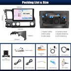 6+128G 8 Core Android 15 Car Radio Stereo for Honda Civic 2006 2007 2008 2009 2010 2011 with Wireless CarPlay Android Auto, 10.1'' Touchscreen with WiFi GPS Mirror Link Bluetooth FM RDS DSP EQ SWC