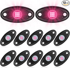 Macarrie 12 Pods Rock LED Lights for Car SUV Underglow Lights Waterproof Neon Trail Rig Lamp Lighting for Truck Motorcycle Boat ATV UTV and More(Pink)