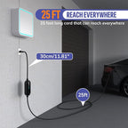 AIMILER Level 1/2 Tesla Charger, 16A, 25ft Cable ETL Certified, 240V NEMA 6-20P Plug & 110V 5-15P Adapter Cable, Portable Electric Car EV Charger for Tesla Models Y/X/3/S or Other Nacs EVs (Black)