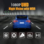 Dash Camera, 3 Channel Dash Cam Front and Rear, Full HD Dash Camera for Cars with 64G SD Card Car Dashboard Camera Recorder with 2'' IPS Screen 170°Wide Angle,WDR G-Sensor Parking Mode