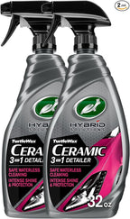 Turtle Wax Hybrid Solutions Ceramic 3-in-1 Car Detailer, Waterless Car Wash, Long-lasting HydrophobicWax Protection and High Gloss Shine, Safe For All Exterior Surfaces, 32 oz (Pack of 2)