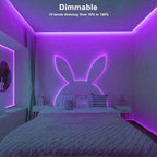 Tatazone 32.8ft Purple COB Led Strip Lights with Remote, Dimmable Bright Dotless Adhesive Indoor Led COB Light Strip for Cabinet, Painting, Room, Bed