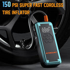 Jump Starter with Air Compressor, Acmount 5000A Car Battery Jump Starter with 150PSI Tire Inflator for Up to 9.0 Gas/8.0L Diesel, 12V Portable Jump Starter Box with LCD Display, Light (Blue)