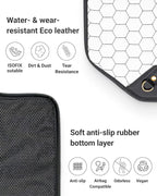 Owleys Set Seat Back Organizer & Car Seat Protector Hexy Waterproof & Non-Slip Protector for Child Car Cushion for Leather and Fabric Seats (White)