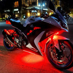 YM E-Bright LED Strip Light 30CM Waterproof for Car Motorcycles Decoration Vehicle Interior Exterior DRL Daytime Running Flexible DC12V,Red(Pack of 4)