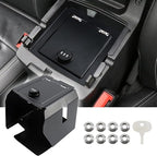 Center Console Lock Safe Box Compatible with Jeep Wrangler JL 4XE 2018-2025 for Gladiator JT Interior Accessories Armrest Vault Security Organizer Tray with 3 Digit Combo Password