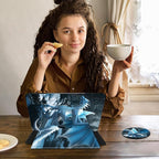 Case for Kindle Scribe,360 Degree Rotating Swivel PU Leather Stand Flip Folio Cover with Auto Wake/Sleep for Amazon Kindle Scribe Cover 10.2 Inch (2024/2022 Release),Blue Ice Dragon