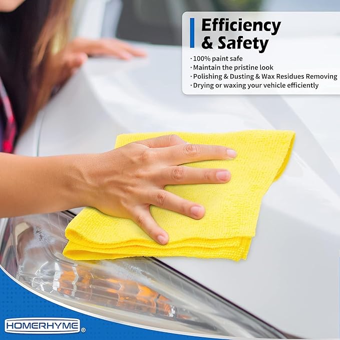 Microfiber Towels for Cars, 24 Pack Microfiber Cleaning Cloths, 11.5"*11.5" Cleaning Rags Towels Bulk Absorbent Lint-Free, All-Purpose for Detailing, Office, Household Cleaning