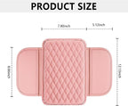 Stacool Upgraded Car Center Console Cover,Microfiber Leather Car Armrest Cover Cushion with 2 Storage Bags,Universal Car Armrest Storage Box (Pink)