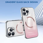Guppy Compatible with iPhone 16 Pro Case Magnetic, with Full Camera Lens Protector [Compatible with MagSafe] Scratch Resistant Gradient Glass Back Cover Phone Case-Pink
