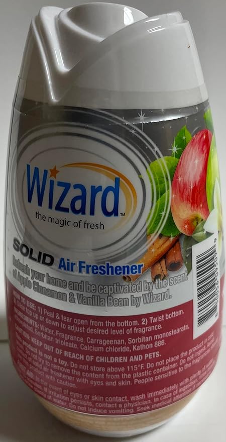 Wizard The Magic of Fresh gel Air Freshener, solid air freshener 7.8 oz Apple cinnamon/vanilla bean (Pack of 6)