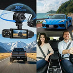 Dash Cam Front and Rear Inside,4 Channel Dashcam for Cars,Car Camera Driving Recorder with IR Night Vision,Loop Recording,3.16 Inch IPS Screen,Parking Mode (Dark Black)