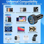 [Apple MFi Certified] iPhone 17 Car Charger, Rombica 6-Port 120W USB-C&USB-A Power Cigarette Lighter PD/QC Multiport Fast Car Charger + Type-C Braided Cord for iPhone 17 Pro/16/15/Galaxy S26/S25/Pixel