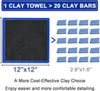 Clay Towel Auto Detailing 1 Pack, Fine Grade Microfiber Chamois Towel for Car DIY Detail, Clay Bar Alternative for Car Detailing(Blue)