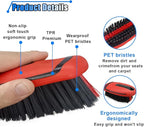Carpet and Upholstery Cleaning Brush - Stiff Bristle Carpet Scrubber Car Cleaning Brush for Car Interior and Home - Leather Brush Auto Detailing Scrub Brushes for Couch, Floor Mats, Clothes (Red)