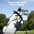 Teccom Golf Club and Ball Cleaning Bag, Golf Cleaner Pouch with Three-Layer Waterproof Fabric Technology, Microfiber Layer, Neoprene, PU Leather Exterior, Detachable Clip, Golfer Gift
