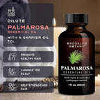 Brooklyn Botany Palmarosa Essential Oil - 100% Pure and Natural - Premium Grade Oil with Dropper - for Aromatherapy and Diffuser - 1 Fl Oz