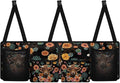 Boho Mandala Highland Cow Car Trunk Organizer with 4 Compartments Floral Flowers Car Storage Bag Multipurpose Cargo Bag